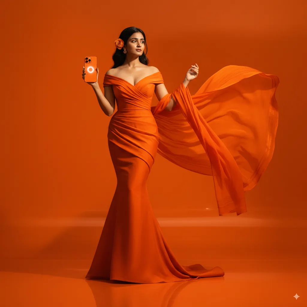 Orange Saree Girl